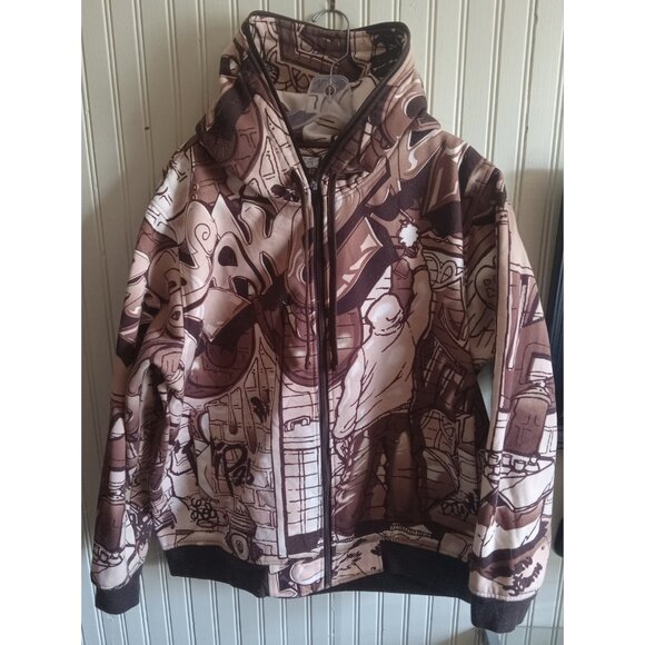 Rawblue Graffiti Zip Hoodie Full Face Mask Urban Streetwear Jacket Men’s Size L - Picture 1 of 12